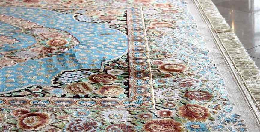 تصویر 2 از فرش ابریشم ماشینی تافته با ترکیب رنگ متعادل